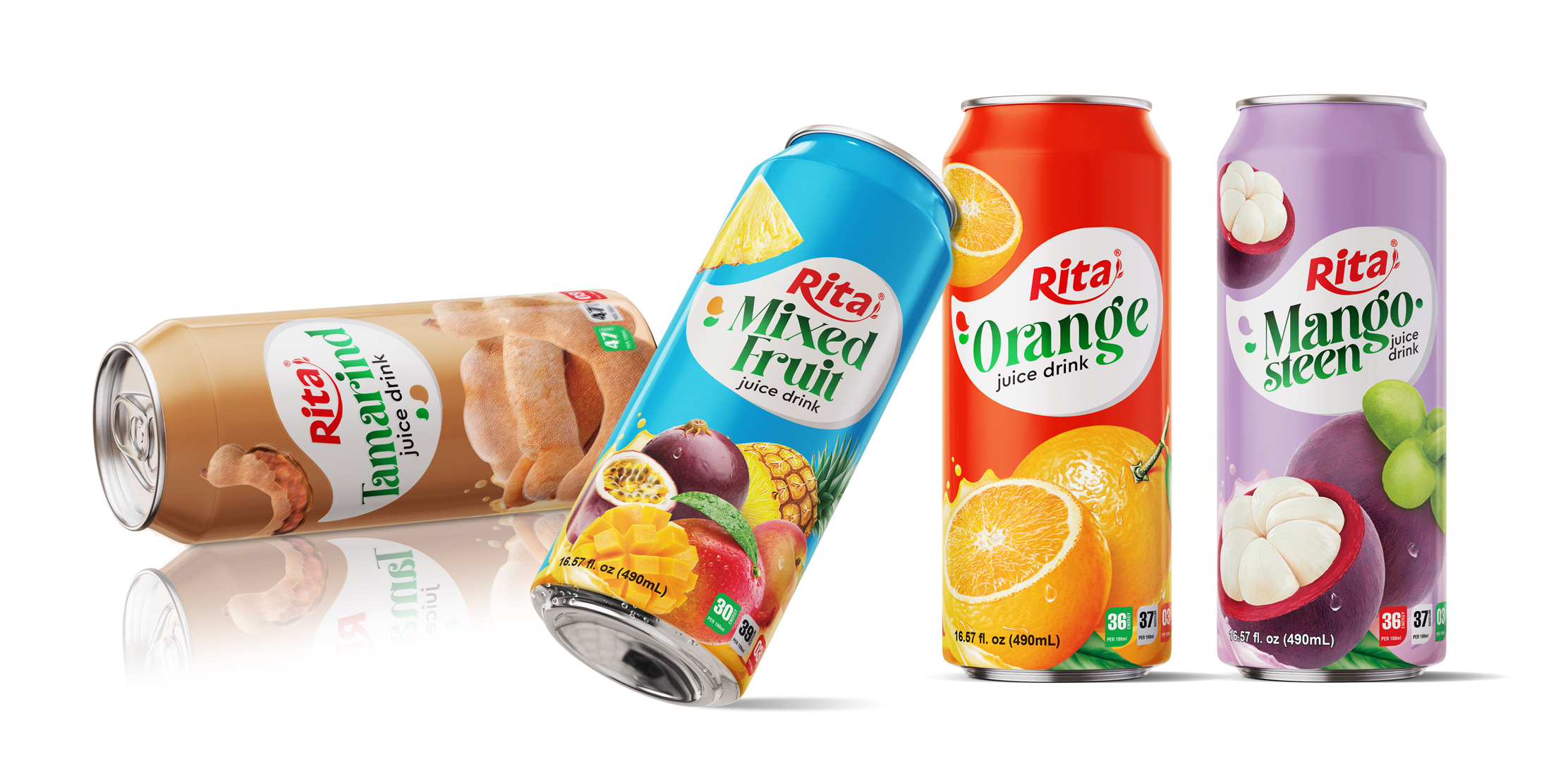 poster real tropical fruit juice drink 490ml cans 