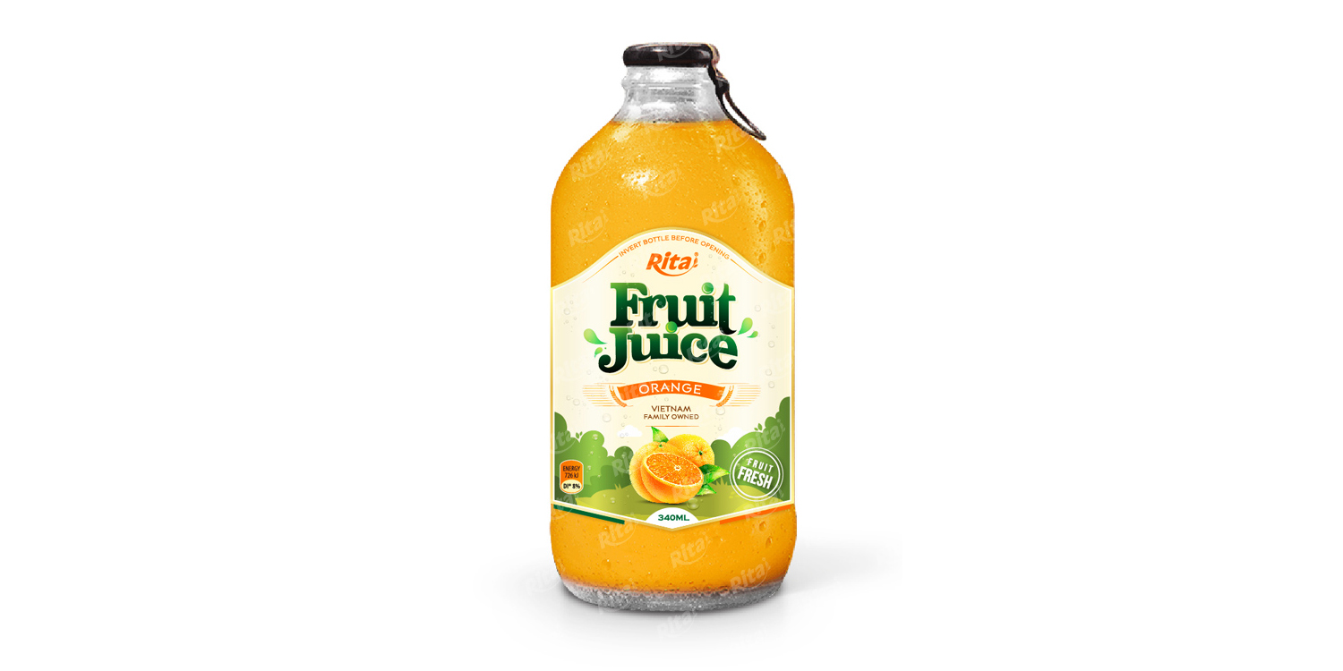 Orange fruit juice 340ml glass bottle 