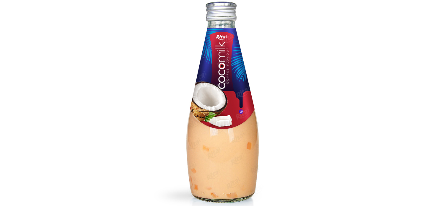 Coconut milk with coffee flavor 290ml glass bottle 