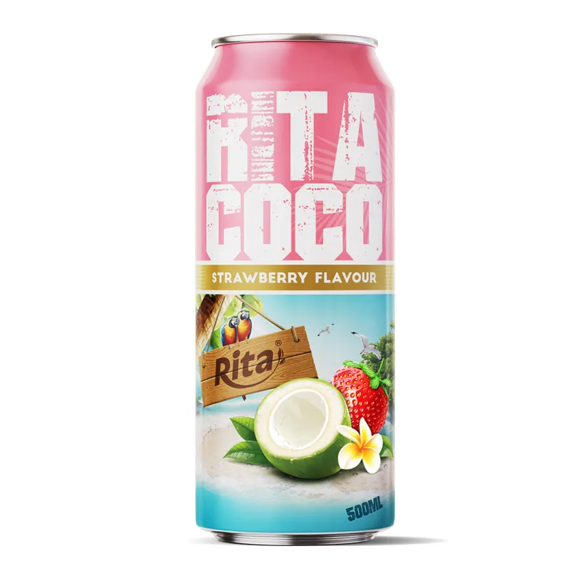 500ml canned coconut water with strawberry flavour supply