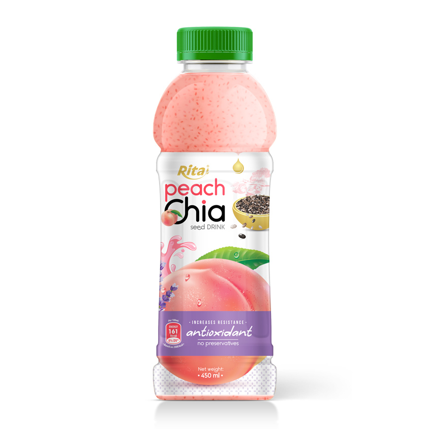 450ML PET BOTTLE CHIA SEED WITH PEACH FLAVOR