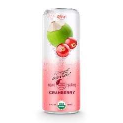 Coco Organic Sparkling with cranberry 320ml in can form RITA US