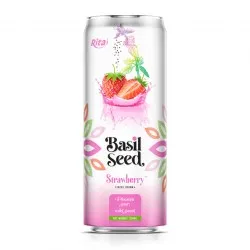 330ml cans Basil seed drink with Strawberry juice